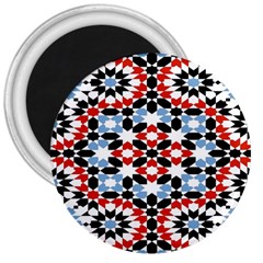 Morrocan Fez Pattern Arabic Geometrical 3  Magnets by Simbadda