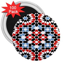 Morrocan Fez Pattern Arabic Geometrical 3  Magnets (100 Pack) by Simbadda