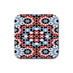 Morrocan Fez Pattern Arabic Geometrical Rubber Coaster (square) 