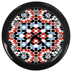 Morrocan Fez Pattern Arabic Geometrical Wall Clocks (black)