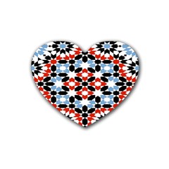 Morrocan Fez Pattern Arabic Geometrical Heart Coaster (4 Pack)  by Simbadda