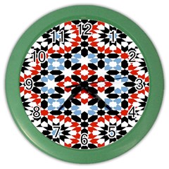 Morrocan Fez Pattern Arabic Geometrical Color Wall Clocks by Simbadda