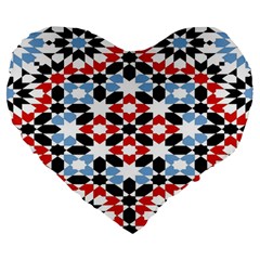 Morrocan Fez Pattern Arabic Geometrical Large 19  Premium Heart Shape Cushions