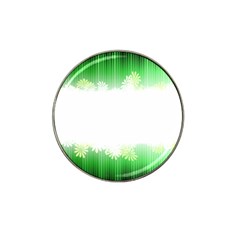 Green Floral Stripe Background Hat Clip Ball Marker (4 Pack) by Simbadda