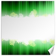 Green Floral Stripe Background Canvas 12  X 12  