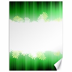 Green Floral Stripe Background Canvas 18  X 24  