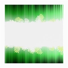 Green Floral Stripe Background Medium Glasses Cloth by Simbadda