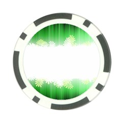 Green Floral Stripe Background Poker Chip Card Guard by Simbadda