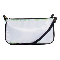 Green Floral Stripe Background Shoulder Clutch Bags by Simbadda