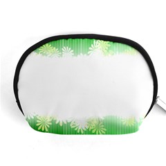 Green Floral Stripe Background Accessory Pouches (medium)  by Simbadda