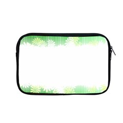 Green Floral Stripe Background Apple Macbook Pro 13  Zipper Case