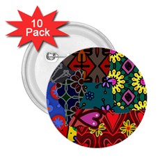 Patchwork Collage 2 25  Buttons (10 Pack)  by Simbadda