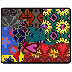 Patchwork Collage Double Sided Fleece Blanket (medium) 