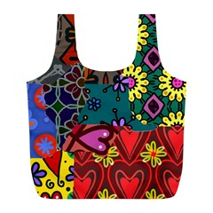 Patchwork Collage Full Print Recycle Bags (l) 