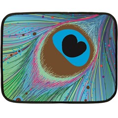 Peacock Feather Lines Background Fleece Blanket (mini) by Simbadda