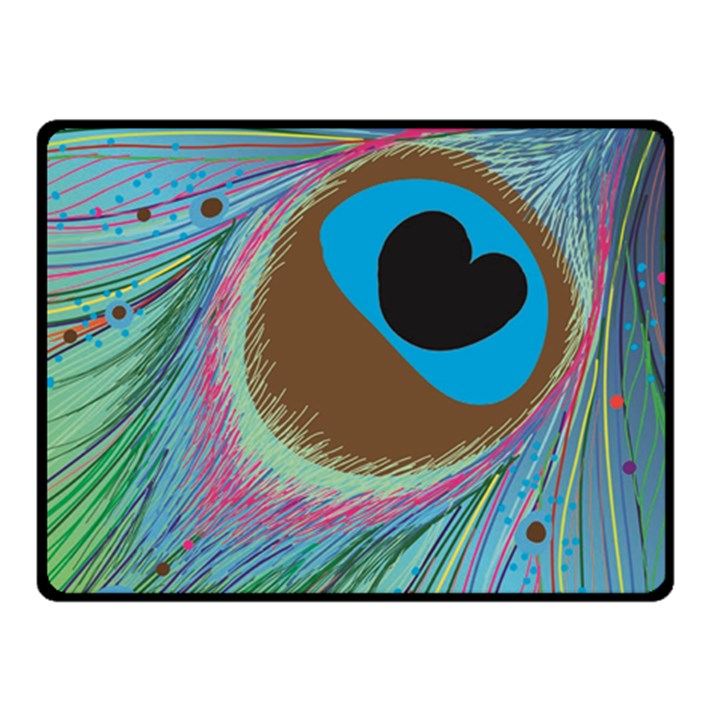 Peacock Feather Lines Background Fleece Blanket (Small)