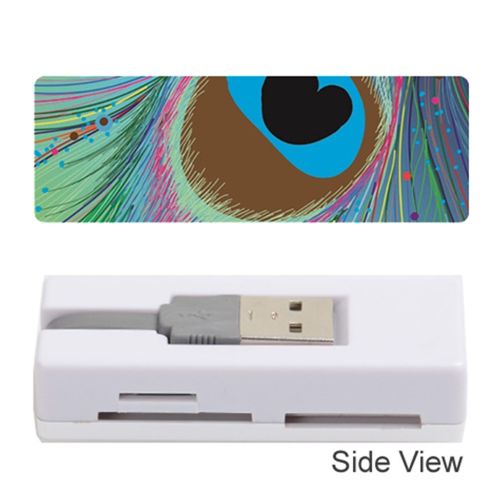 Peacock Feather Lines Background Memory Card Reader (Stick) 