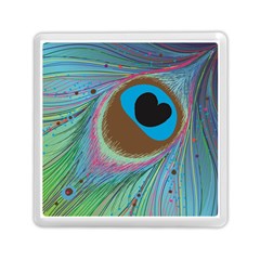 Peacock Feather Lines Background Memory Card Reader (square)  by Simbadda