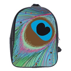 Peacock Feather Lines Background School Bags (xl) 