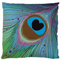 Peacock Feather Lines Background Standard Flano Cushion Case (two Sides) by Simbadda