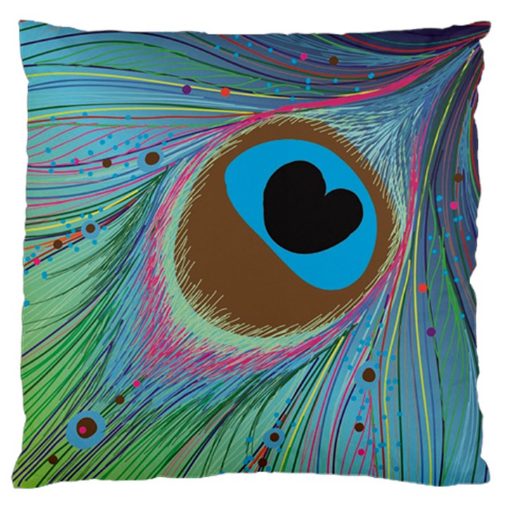 Peacock Feather Lines Background Standard Flano Cushion Case (Two Sides)