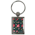 Vintage Floral Wallpaper Background Key Chains (Rectangle)  Front