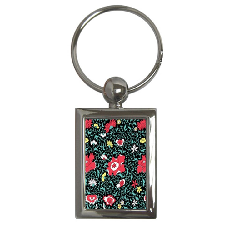 Vintage Floral Wallpaper Background Key Chains (Rectangle) 