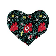 Vintage Floral Wallpaper Background Standard 16  Premium Heart Shape Cushions by Simbadda