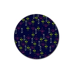 Vintage Unique Pattern Rubber Round Coaster (4 Pack)  by Simbadda