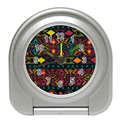 Traditional Art Ethnic Pattern Travel Alarm Clocks by Simbadda