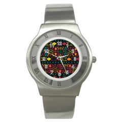 Traditional Art Ethnic Pattern Stainless Steel Watch