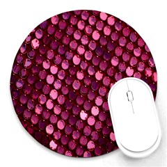 Red Circular Pattern Background Round Mousepads by Simbadda