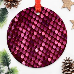 Red Circular Pattern Background Ornament (round) by Simbadda