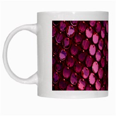 Red Circular Pattern Background White Mugs by Simbadda