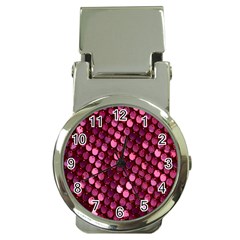 Red Circular Pattern Background Money Clip Watches by Simbadda