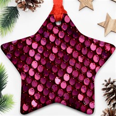 Red Circular Pattern Background Star Ornament (two Sides)