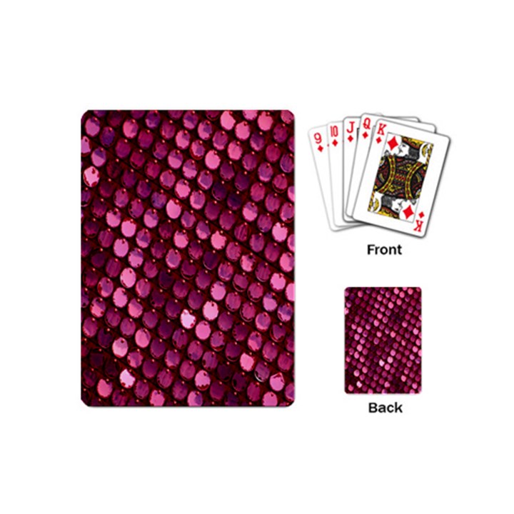 Red Circular Pattern Background Playing Cards (Mini) 