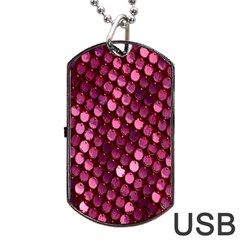 Red Circular Pattern Background Dog Tag Usb Flash (two Sides)