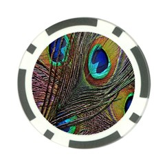 Peacock Feathers Poker Chip Card Guard