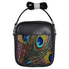 Peacock Feathers Girls Sling Bags