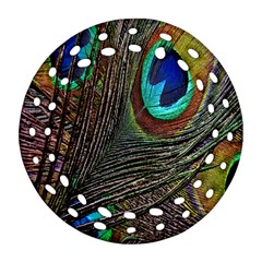 Peacock Feathers Ornament (Round Filigree)