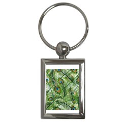 Peacock Feathers Pattern Key Chains (rectangle) 