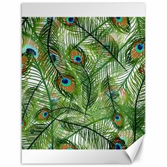 Peacock Feathers Pattern Canvas 12  X 16   by Simbadda