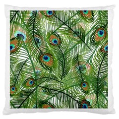 Peacock Feathers Pattern Large Cushion Case (one Side) by Simbadda