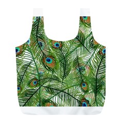 Peacock Feathers Pattern Full Print Recycle Bags (l)  by Simbadda