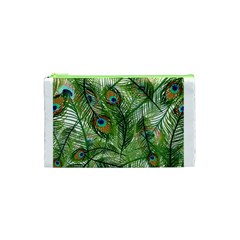 Peacock Feathers Pattern Cosmetic Bag (xs) by Simbadda