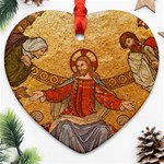 Gold Jesus Ornament (Heart) Front