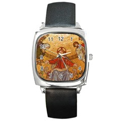 Gold Jesus Square Metal Watch