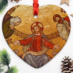 Gold Jesus Heart Ornament (Two Sides)