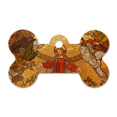 Gold Jesus Dog Tag Bone (Two Sides)